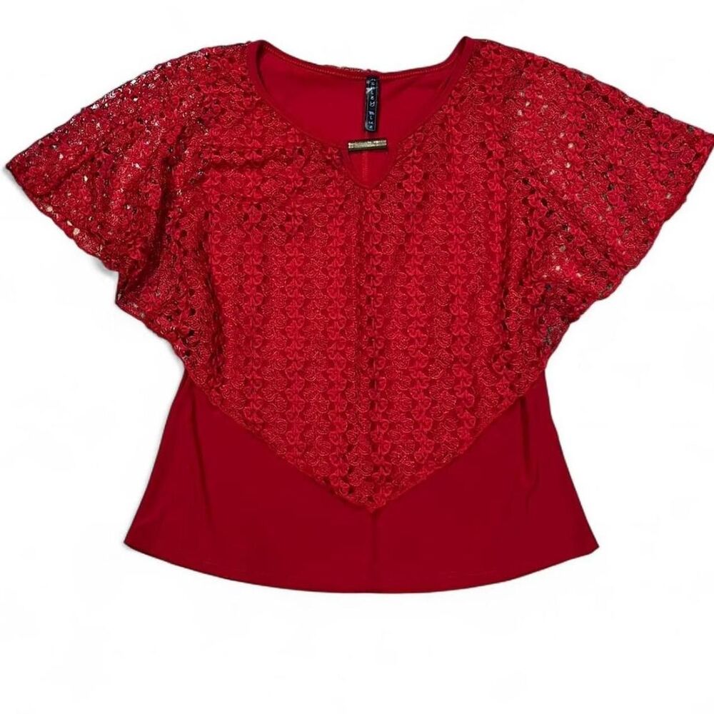 Unbranded Women's Red and Gold Blouse